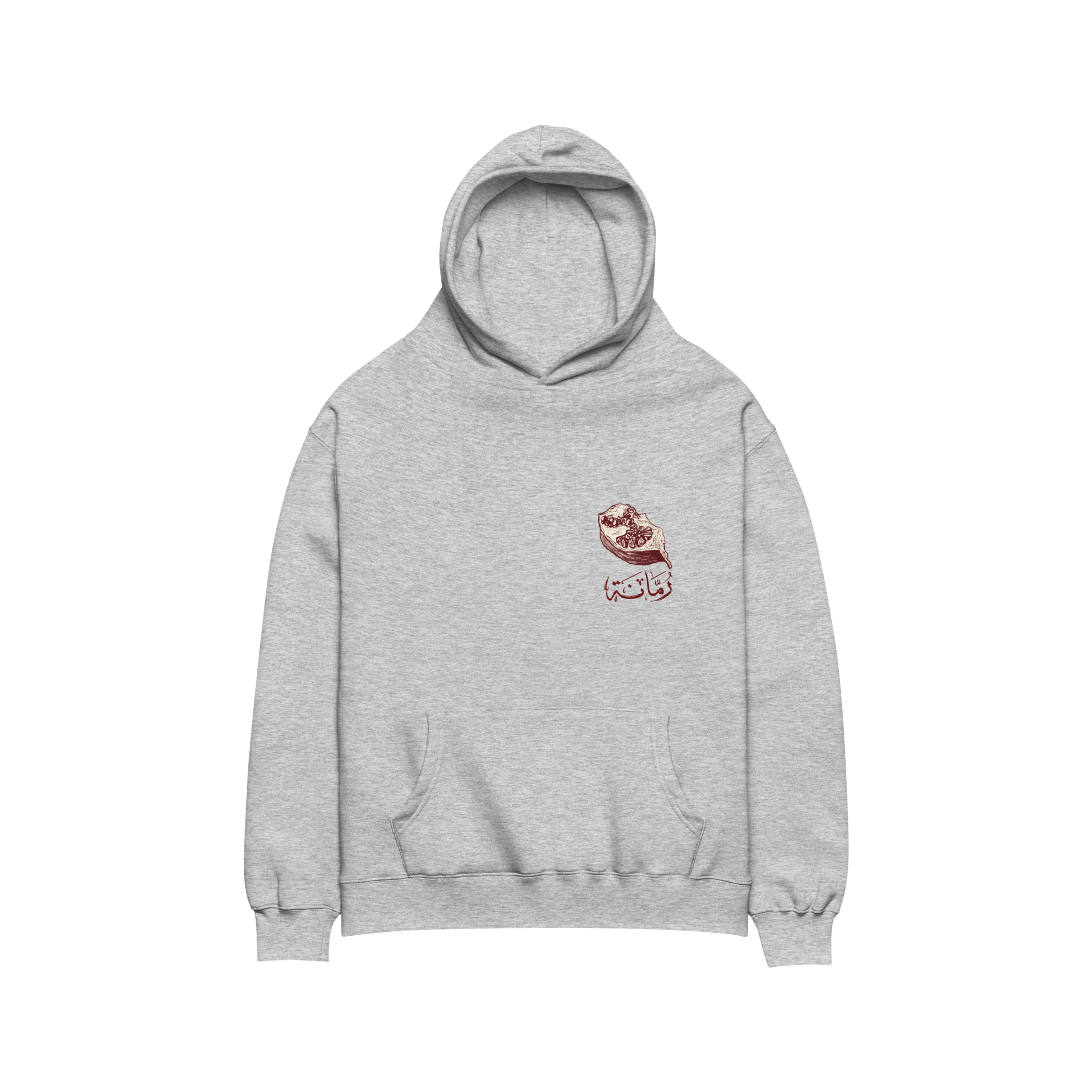 Pomegranate & Arabic Script Unisex Oversized Hoodie