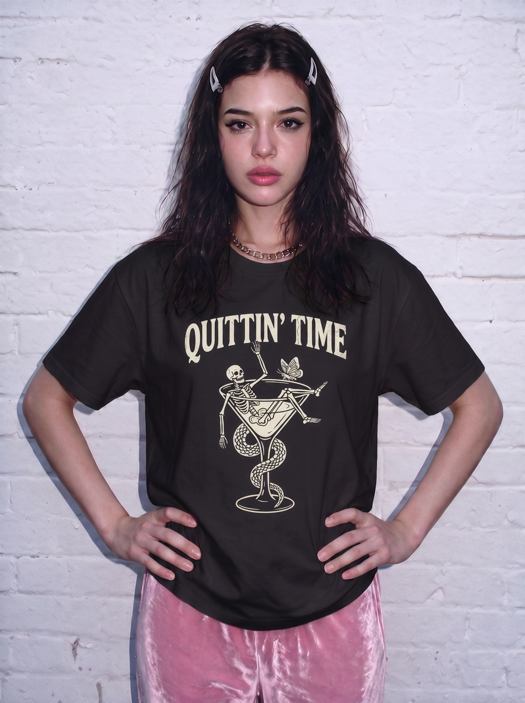 Quittin Time Skeleton Unisex Graphic Tee