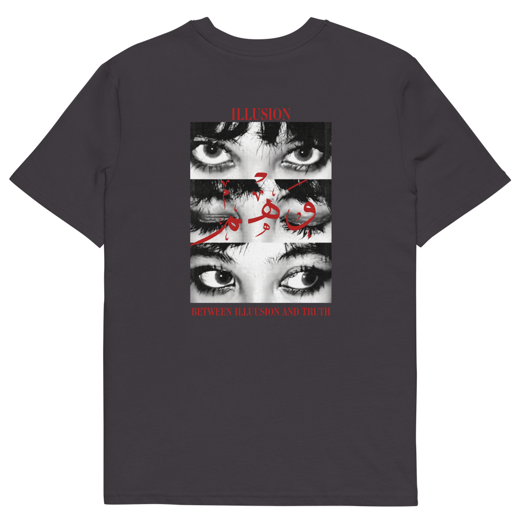 Between Illusion and Truth Graphic Tee – Grunge Dark Aesthetic Unisex T-Shirt